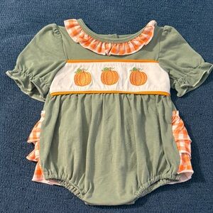 Green Pumpkin Baby Romper